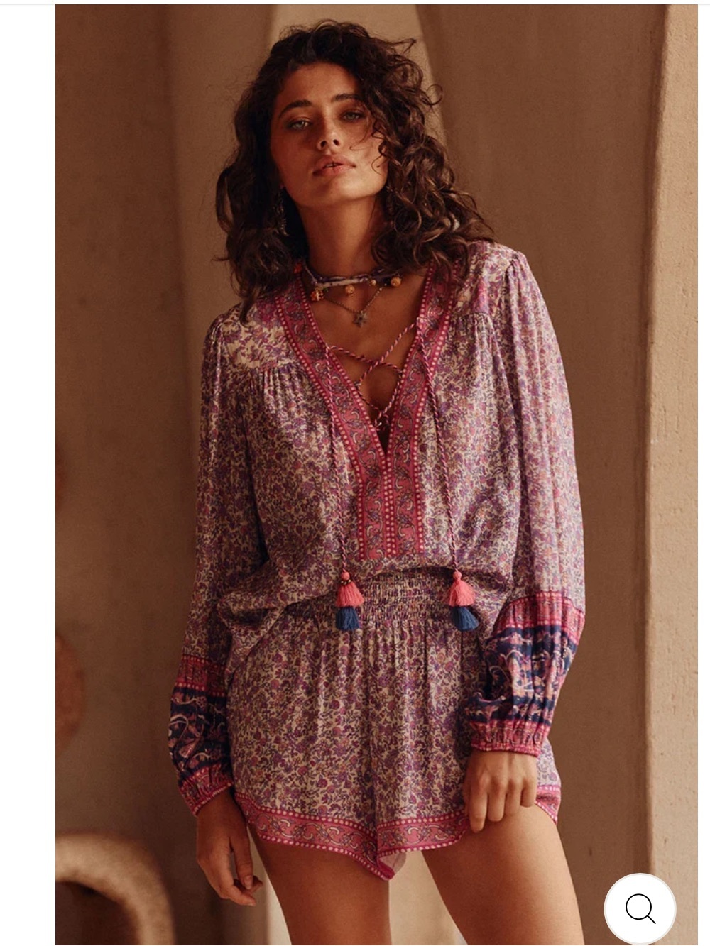 SPELL little bird shirred shorts in berry